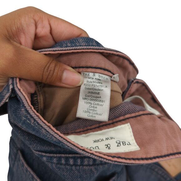 Rag & Bone Women 23 Maya Jeans Jasmine Blue Pink High Rise Ankle Slim Denim NEW - Picture 6 of 8